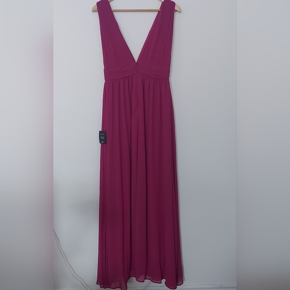 NWT Lulu's Heavenly Hues Magenta Formal Maxi Dress Bridesmaid Prom Size Medium - Picture 3 of 9